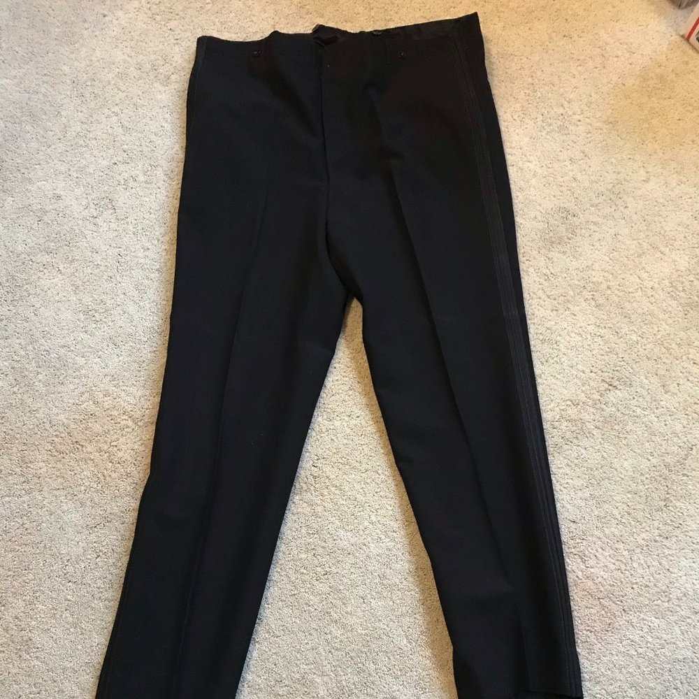 Vintage Tuxedo Pants w/ Button Fly! 41x32.5 1940s?